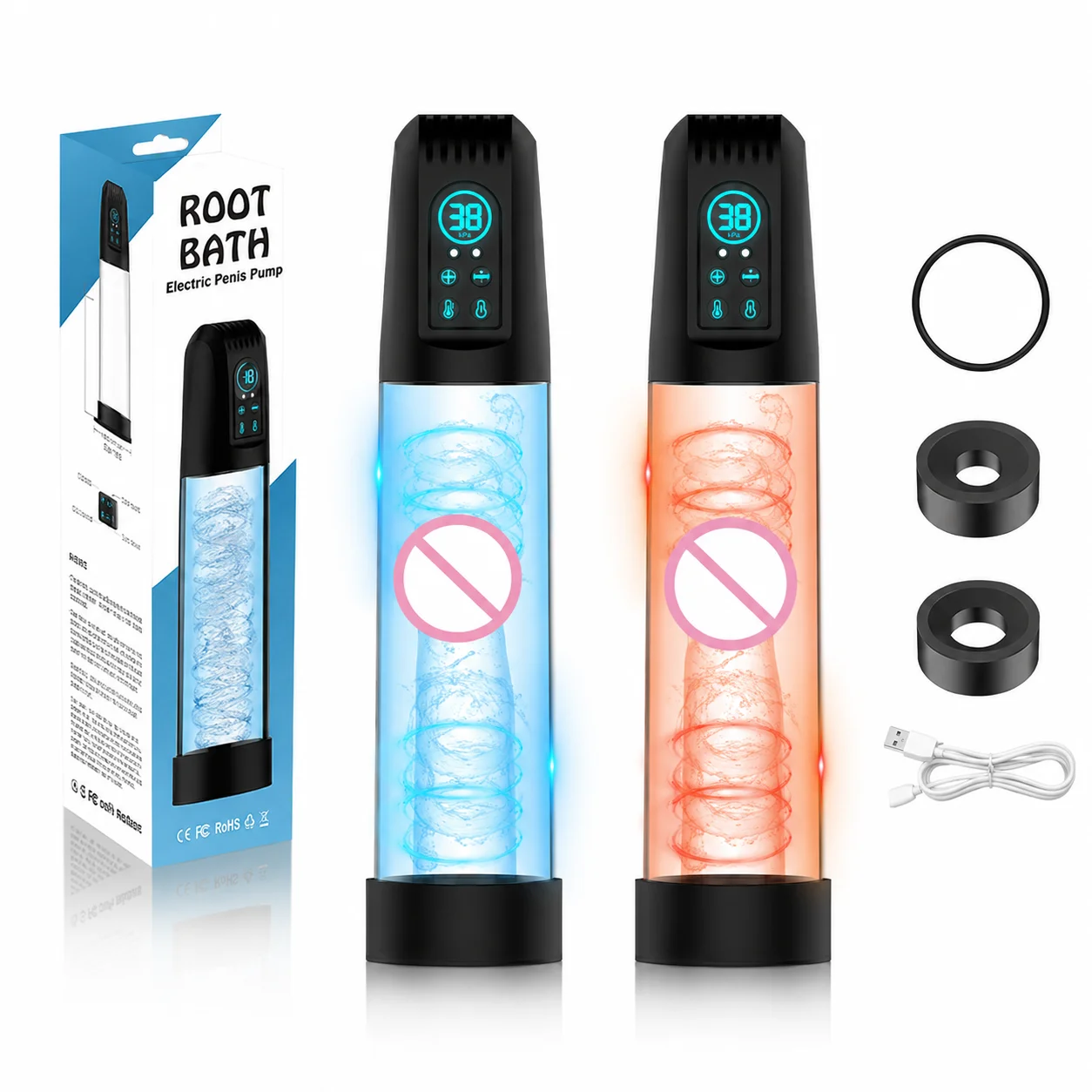 Powerful Male Electric Waterproof Suction Vacuum Penis Pump Masturbator Penis Enlargement Extension Adult Sex Toy for Men