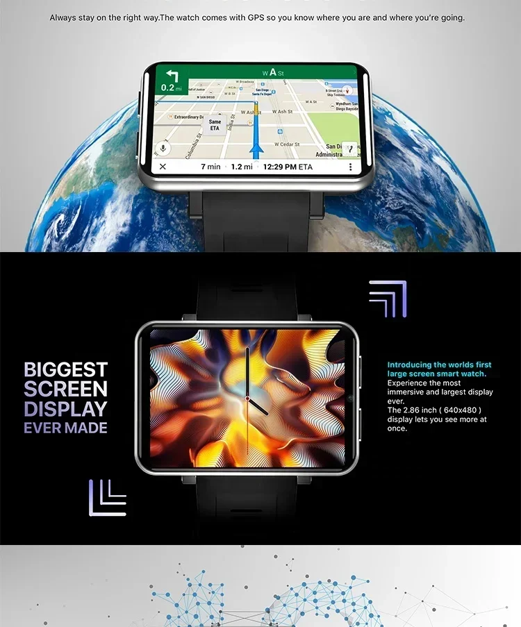 android 2.88 inch lte smart watch 4g sim card quick network smartwatch