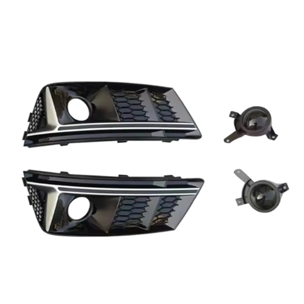 THIVN-For A4 A4L S4 B9 2017-2018 المصد الأمامي شبكة مصابيح الضباب فوجليت الحافة غطاء غطاء محرك السيارة
