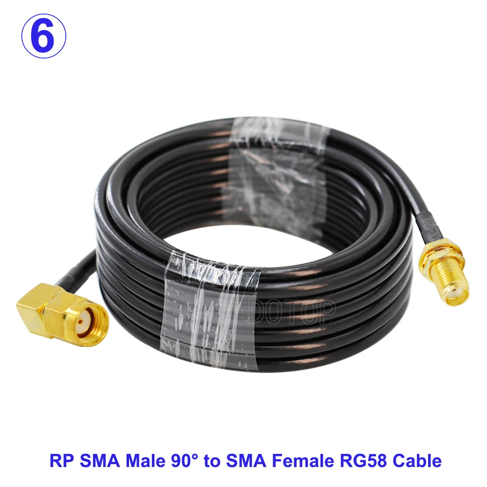 RG58-Kabel, SMA-Stecker auf SMA-Buchse, Schott-WiFi-Antennen-Verlängerungskabel, RG-58, 50 Ohm, HF-Koaxial-Pigtail-Überbrückungskabel, 15 cm–30 m