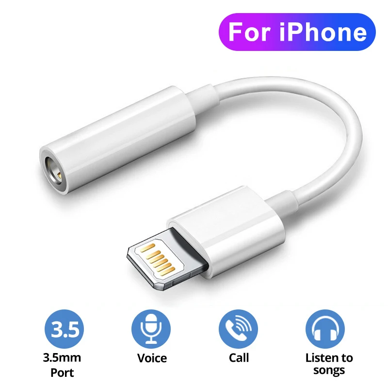 3.5mm to L Headphone Adaptador For Apple iPhone 14 13 12 11 Pro Aux Audio Splitter Lighting To 3.5mm Adapter Earphone Jack Cable