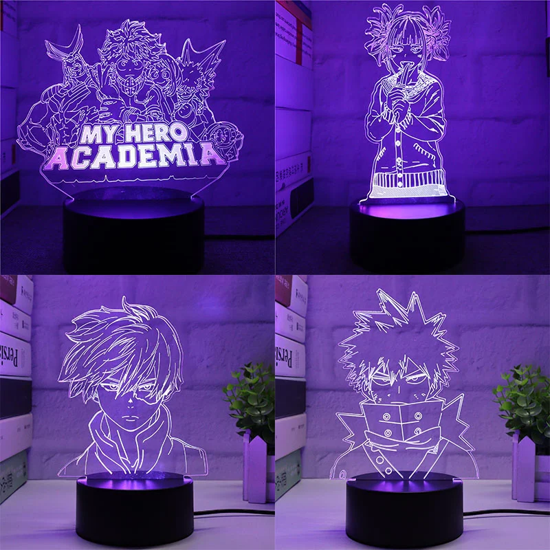 

Anime My Hero Academia Led Lamp Acrylic Stand Bakugou Katsuki Action Figure Kawaii Night Light Cosplay Bedroom Decoration Gift