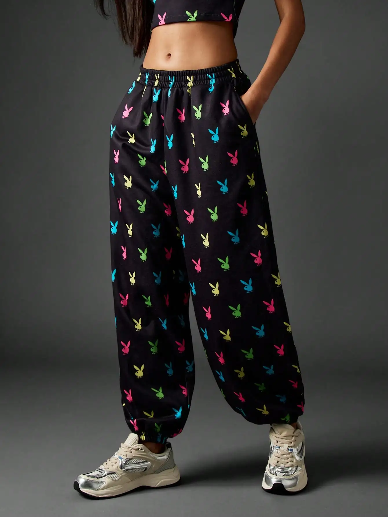 

Colorful Rabbit Print Baggy Jogger Pants for Women - Loose Fit Casual Loungewear
