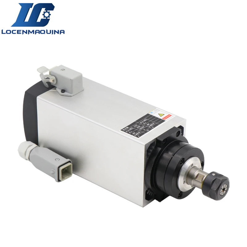 ER20 AC220V 18000RPM 4KW Air Cooling Spindle for Woodworking CNC Router Square Air Cooled Spindle Motor