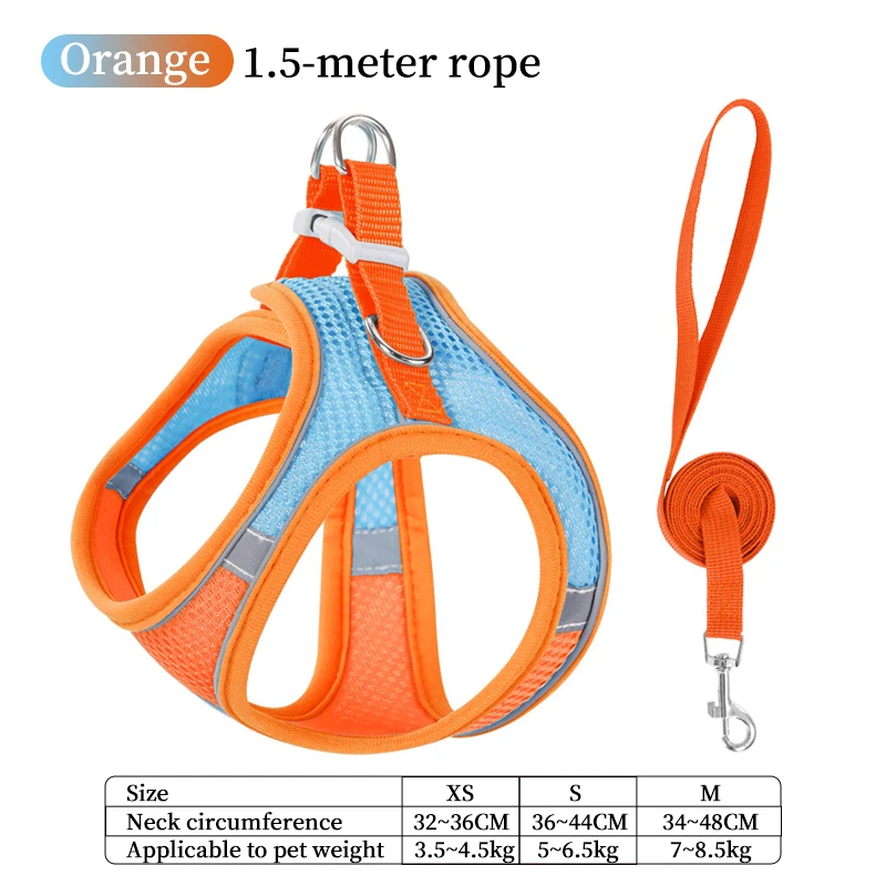 Soft mesh dog chest strap, suitable for training walks, adjustable dog vest, suitable for small and medium-sized dogs and cats view 6