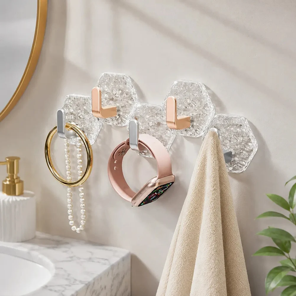 10/20/30 Pcs Ripple Hooks,Self-Adhesive Heavy Duty Hooks For Coats,No Drill Clear Stickys Wall Hook For Home Kitchen Bathroom