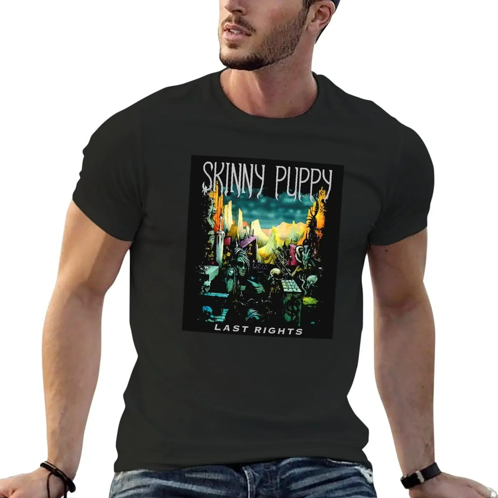 Skinny Puppy T-Shirt plain korean fashion heavyweights Men's t-shirts