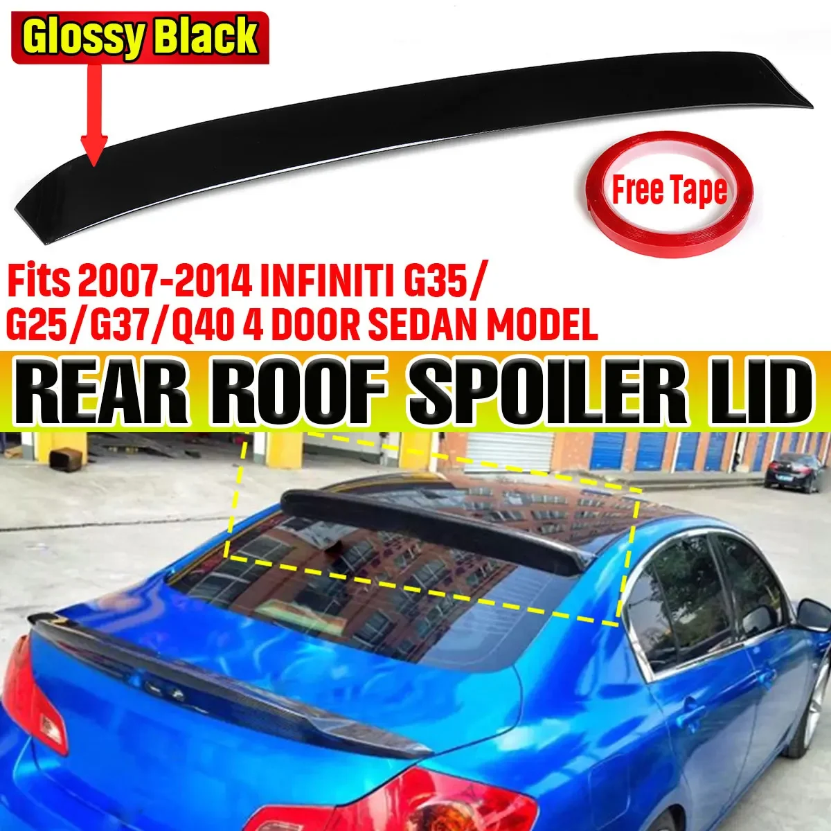 

G35 G25 Car Rear Roof Spoiler Wing Lip Extension For INFINITI G35 G25 G37 Q40 4 Door Sedan 2007-2014 Rear Trunk Wing Body Kit