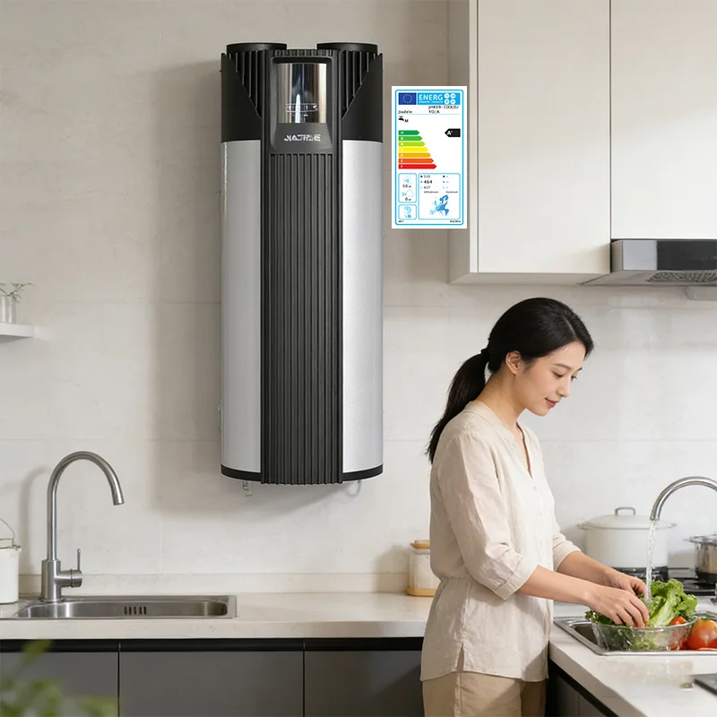 All In One Heat Pump Water Heater R290 85L 220-240V APP For Household Hot Water Supply, Indoor Heating And Cooling Installation