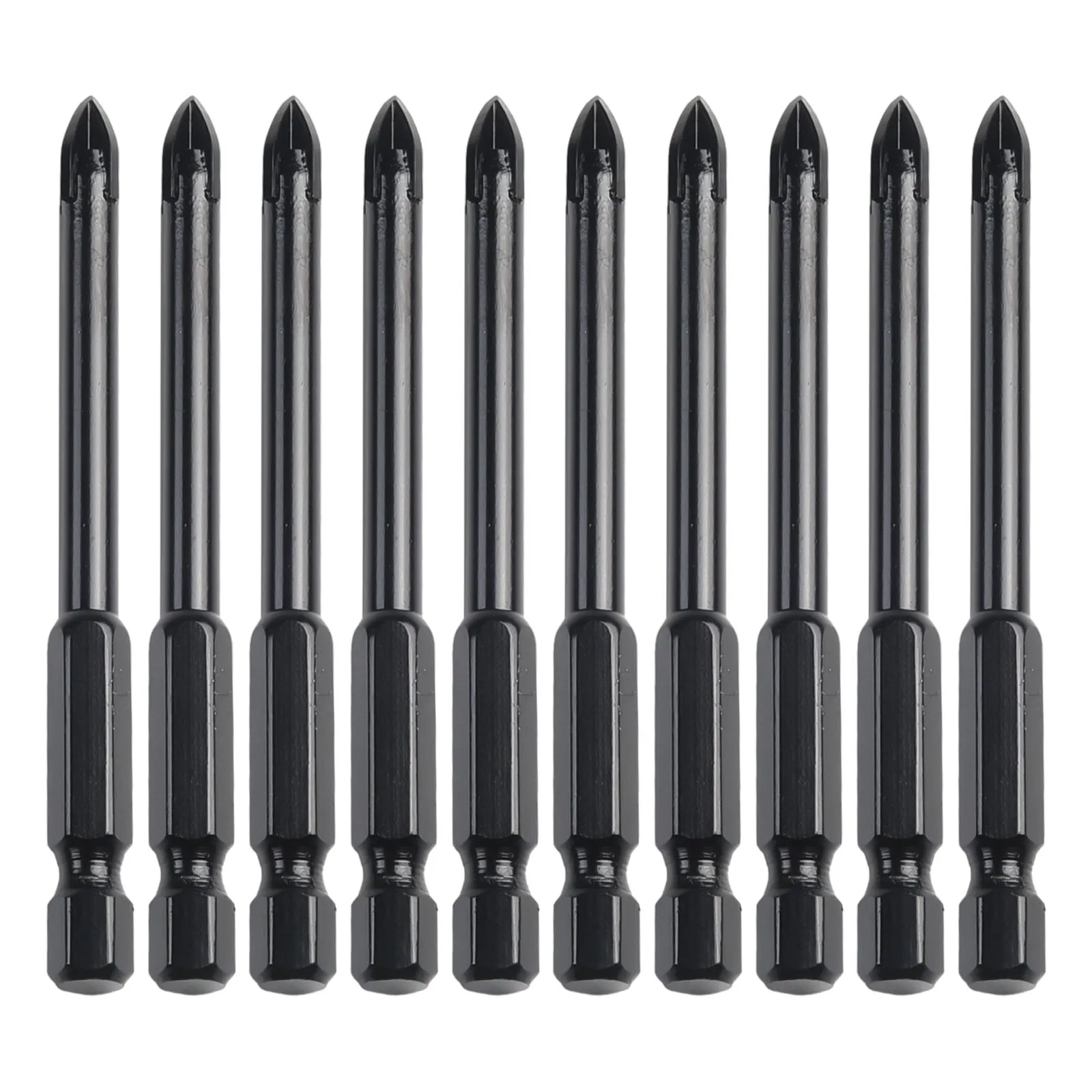 Drill Bits Professional Accessoties 10pcs 6mm Black Drilling Glass Hex Tungsten Carbide Marble Thin Iron Plate