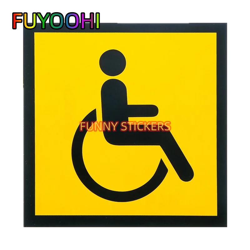 FUYOOHI Boutique Decals Accessories Self-adhesive Decal Disabled Sign Car Sticker Waterproof Decor on Bumper Rear Window