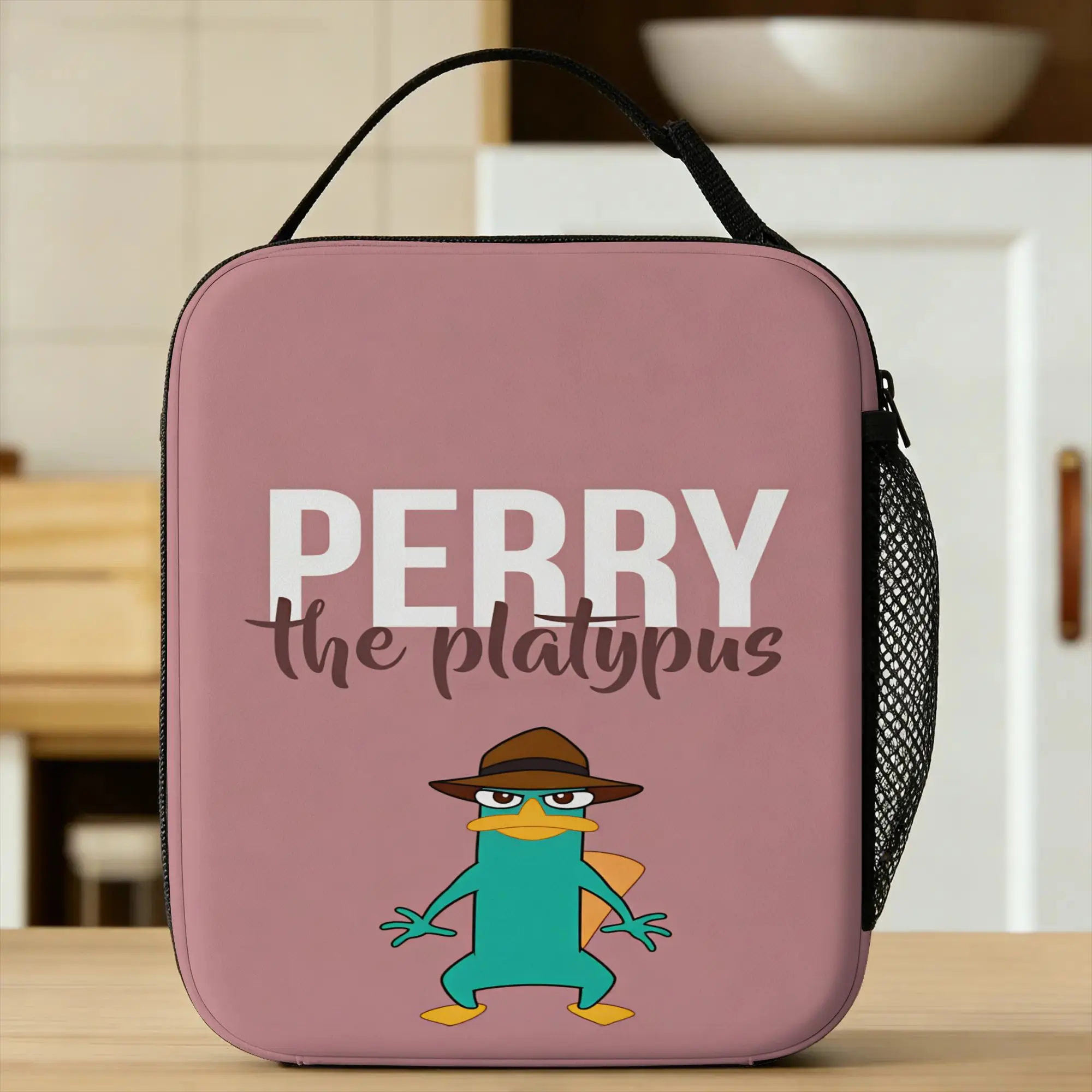 

Perry the Platypus Lunch Bag Outdoor Picnic Lunch Box For Child Casual Graphic Tote Food Bags Oxford Portable Cooler Bag