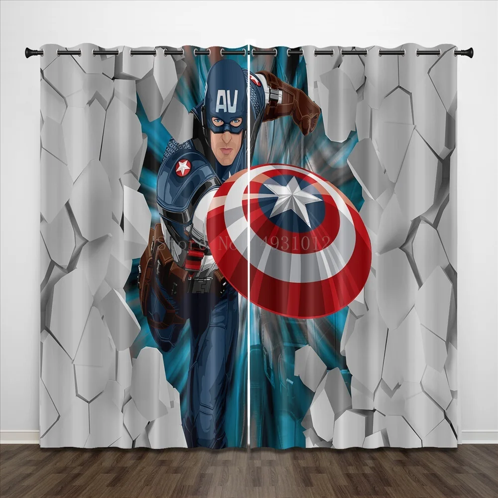 Avengers Spiderman 3D Blackout Curtains Bedroom Living Room Kitchen Computer Room Home Decoration for Children Kids Boys