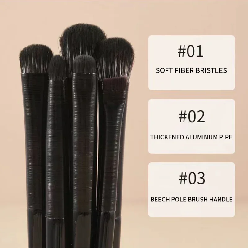 3/5/6PCS Set di pennelli per il trucco degli occhi professionale Soft Contouring Eyeshadow Eyeliner pennello per sopracciglia strumento cosmetico per la bellezza del viso delle donne