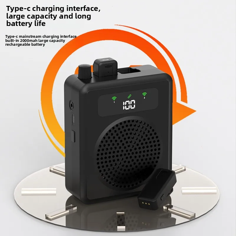 

Private Model 10W Wireless Mini Amplifier For Home Outdoor Use One-To-Two Small Bee Lavalier Microphone Plastic Teacher Receiver