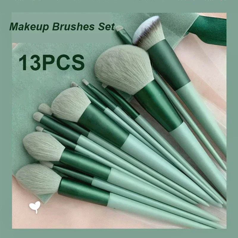 13 PCS Makeup Brushes Set Eye Shadow Foundation Cosmetic Brush Eyeshadow Blush Beauty Soft Make Up Tools Bag Кисти Для Макияжа