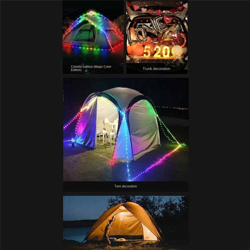 CYCLI-LED مصابيح التخييم المحمولة أضواء التخييم سلسلة ضوء الشريط لخيمة المظلة شرفة حفلة أكشاك حديقة #3