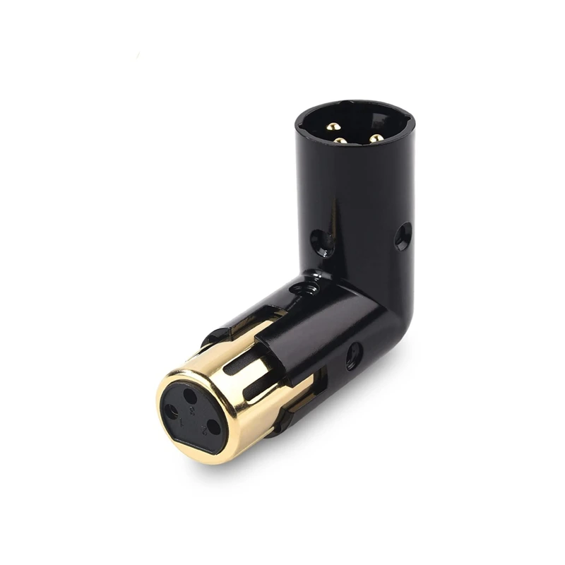 1Pcs 3Pin XLR Angle Adapter Adjustable Male To Female Right Angle XLR Adapter XLR 90 Degree Adapter