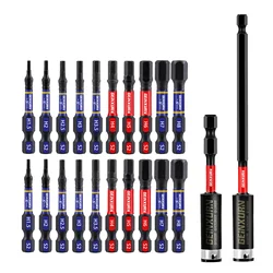 Geinxurn 2 Inches Multi Hex Head Metric Insert Bits Set,S2 Steel Hex Screwdriver Bit set with Extension Bit Holder