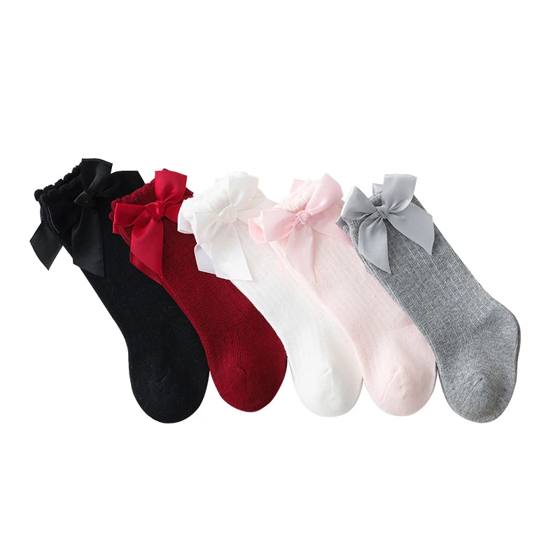 Spring Autumn Baby Socks Newborn Girls Children Princess Bow Mid-tube Kids Socks Cotton Toddle Infant  Accessories Girl Clothes