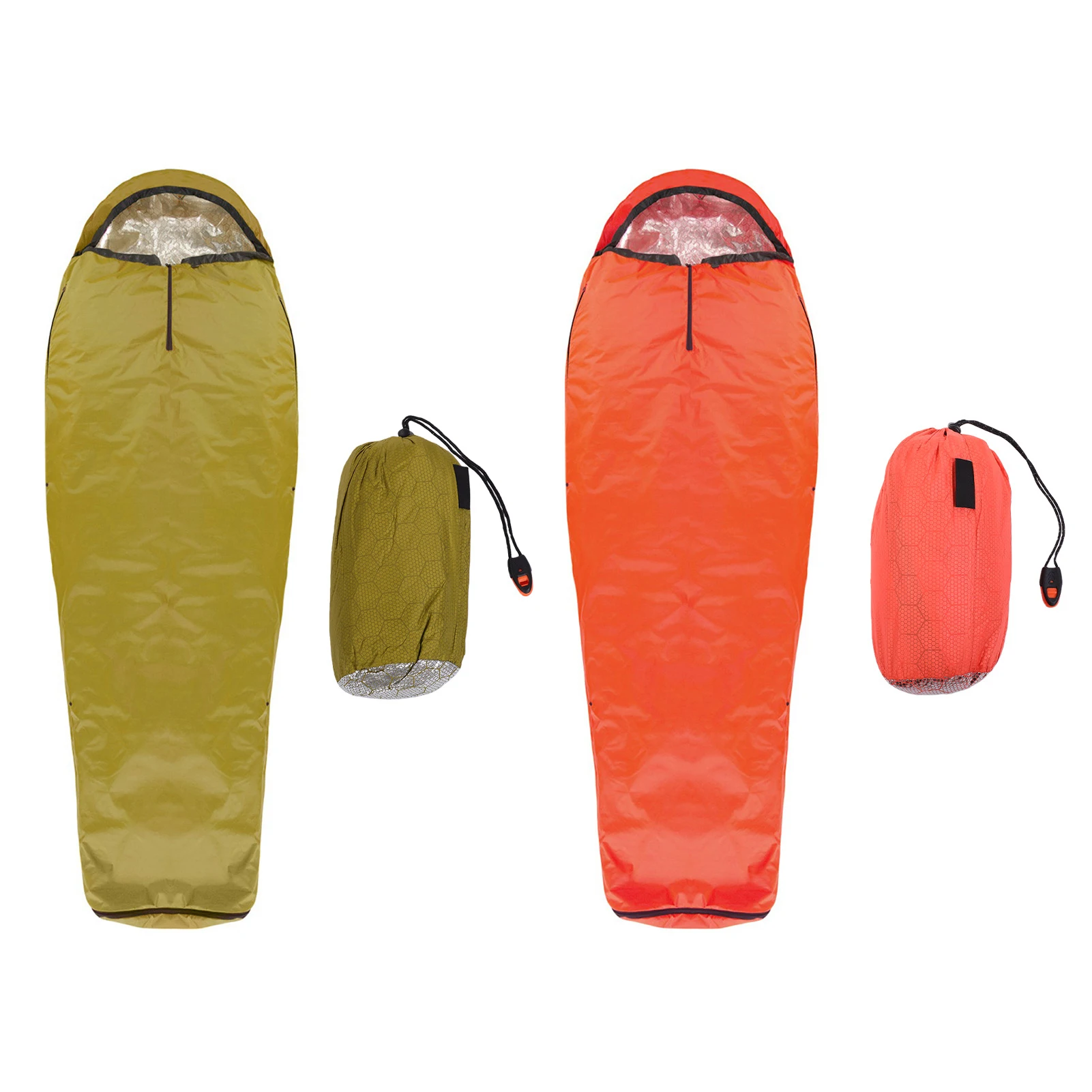 

Термоотражающий вкладыш для спального мешка для кемпинга, легкий, портативный, с ветрозащитным капюшоном, многоразовый, для походов