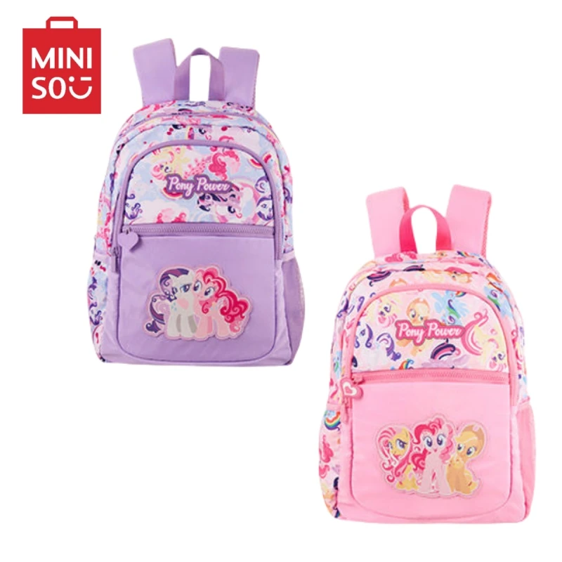 

Милый рюкзак Miniso My Little Pony, 28 см, креативная сумка для начальной школы, вместительные Мультяшные портативные дорожные сумки, детский подарок