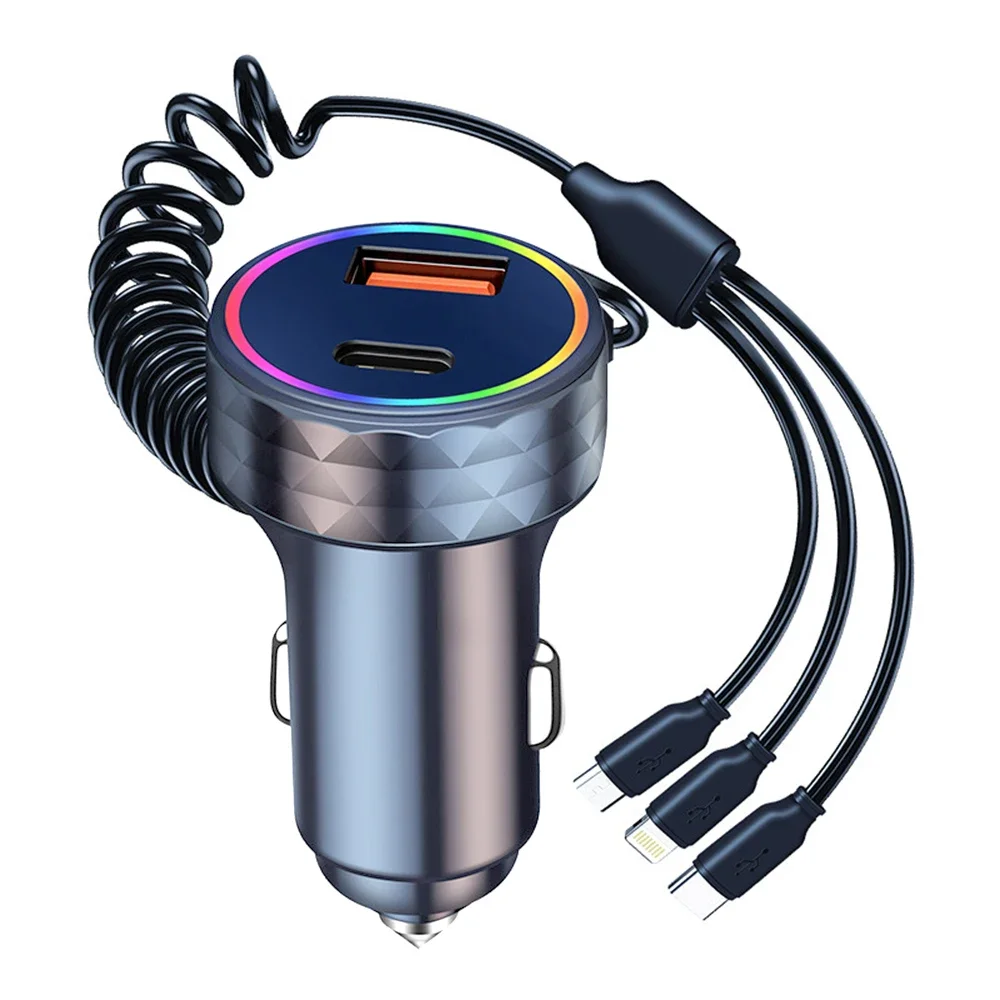 2 Port Super Fast USB Car Charger for iPhone 14 Pro Max 13 Oneplus Huawei OPPO Samsung Xiaomi 260W Quick Charging Loader Adapter