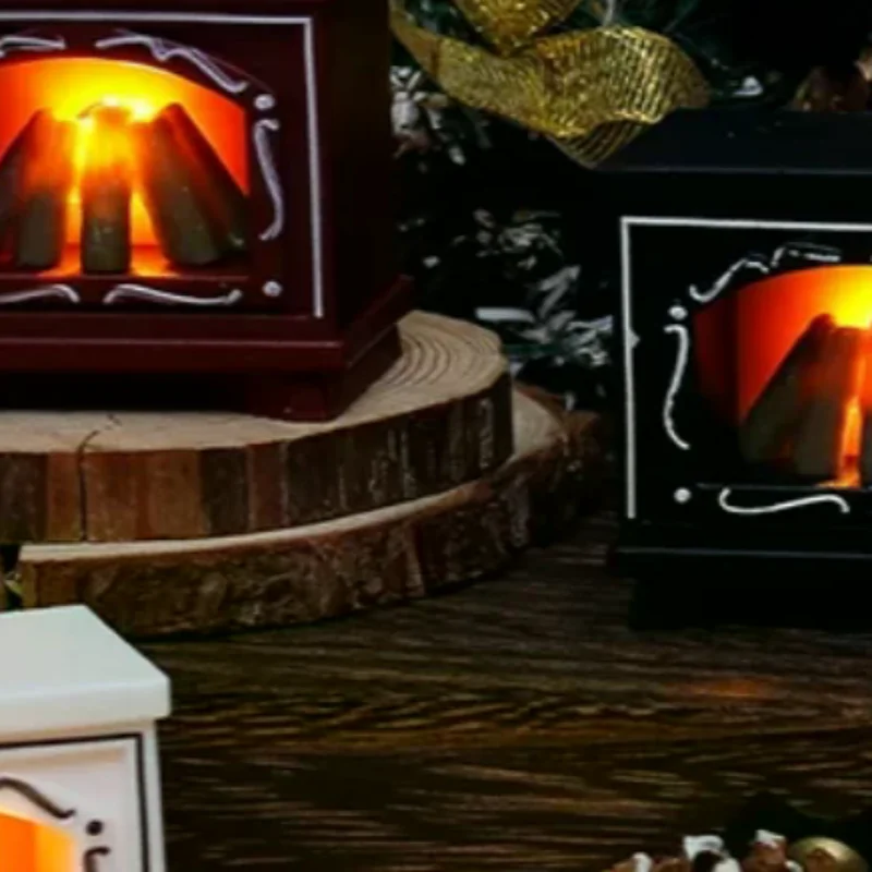 

Dollhouse Miniature Fireplace Glowing Stove Model House Furniture Kitchen Living Scene Decor Toy