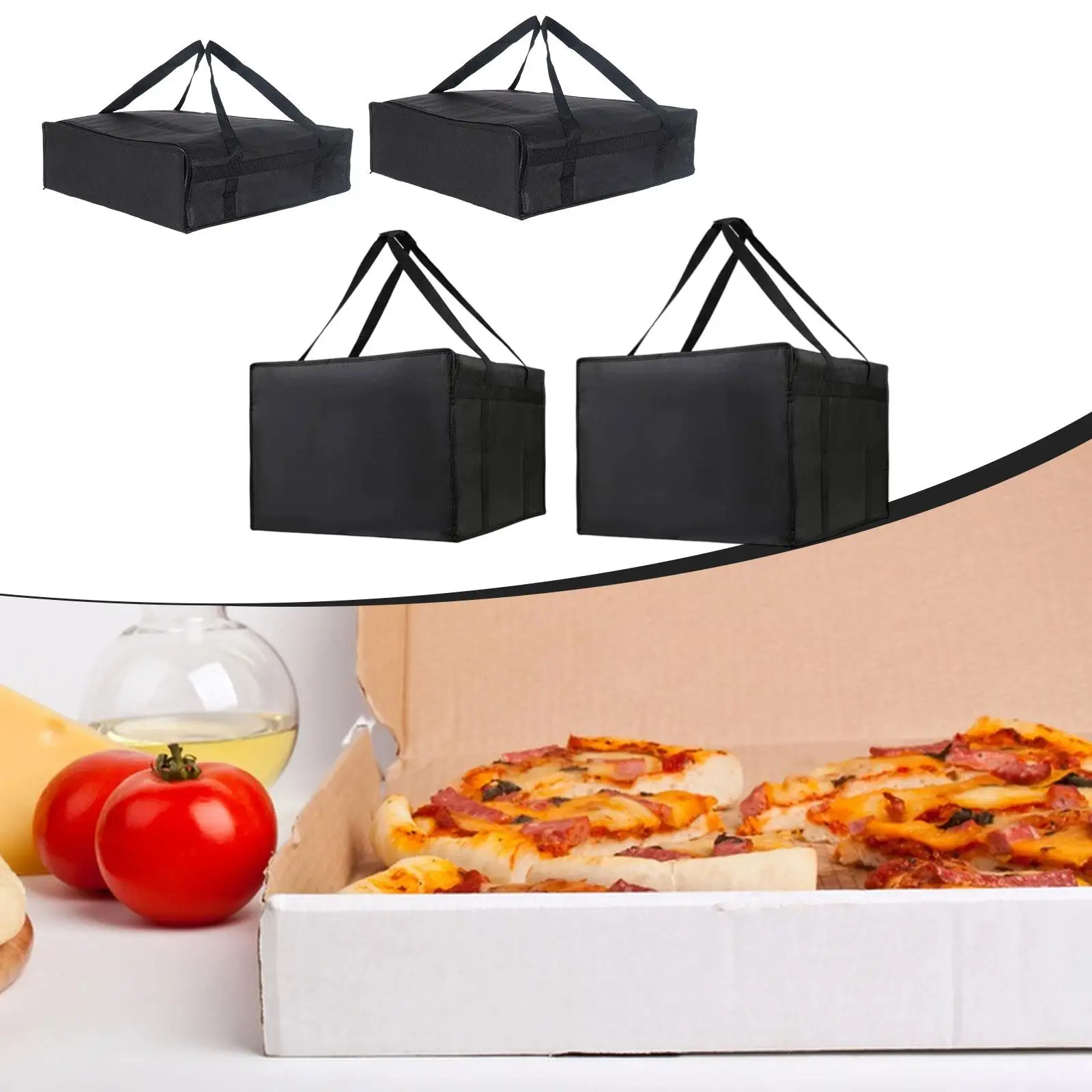 Thermal Insulated Pizza Delivery Bag Wear Resistant Food Carrier Storage for Home or Commercial