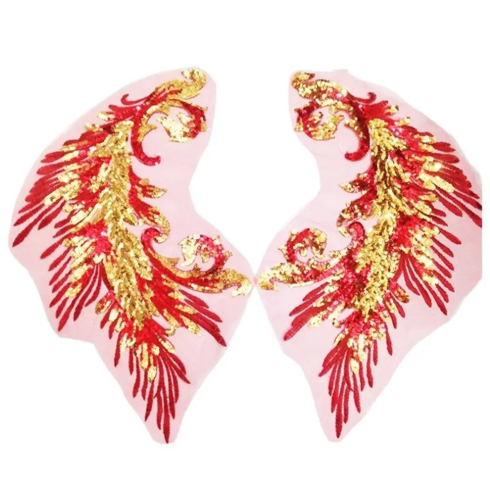 Phoenix Tail Feather Pailletten Stickerei Patches DIY Tuch Applikation Material für klassische Mode Kleider Bühnenkostüme