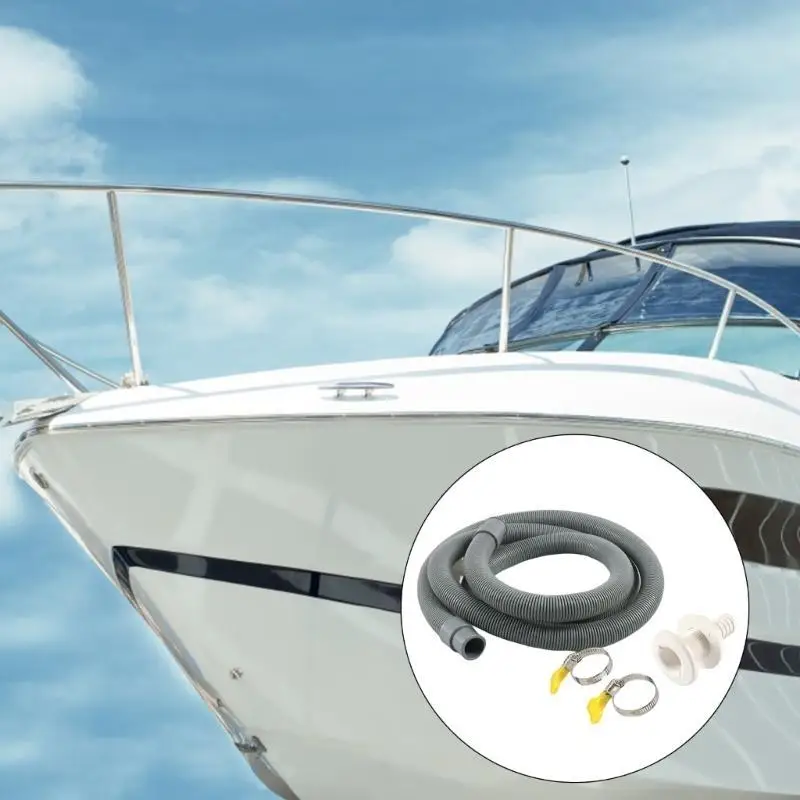 

D5BE Переливающий насос шланг 3/4 дюйма комплект трюмного насоса 6,5 фута шланг через корпус фитинга 2 стальные зажимы подходят