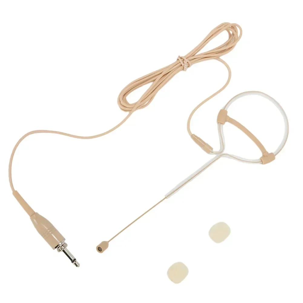 3.5mm Beige Single Earhook Headset Headworn Microphone 3 Pin 4 Pin XLR For Wireless Microphone Headset With Microphone Cover