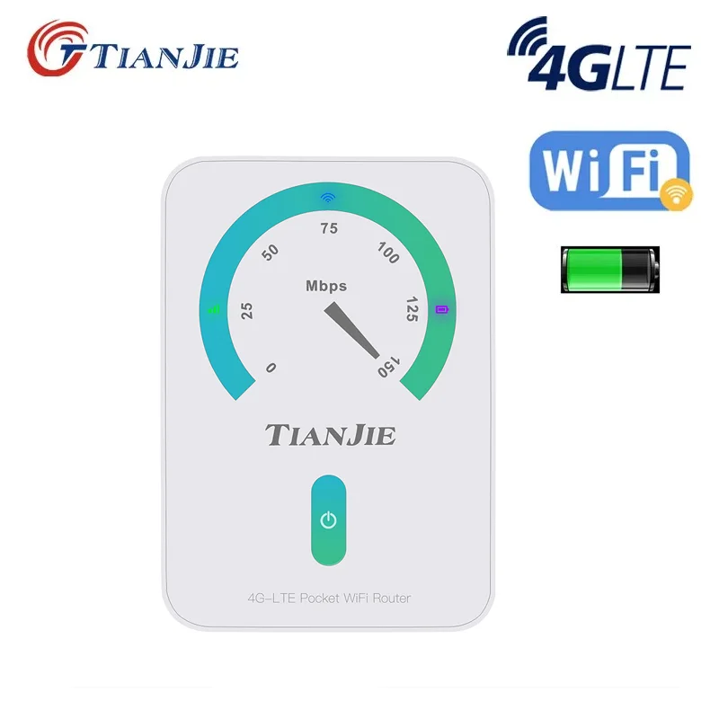 TIANJIE Wireless 4G Router Wifi LTE 150mbps Router Modem 1800mah battery Portable Hotspot Pocket Router Wi-Fi With SIM Card Slot