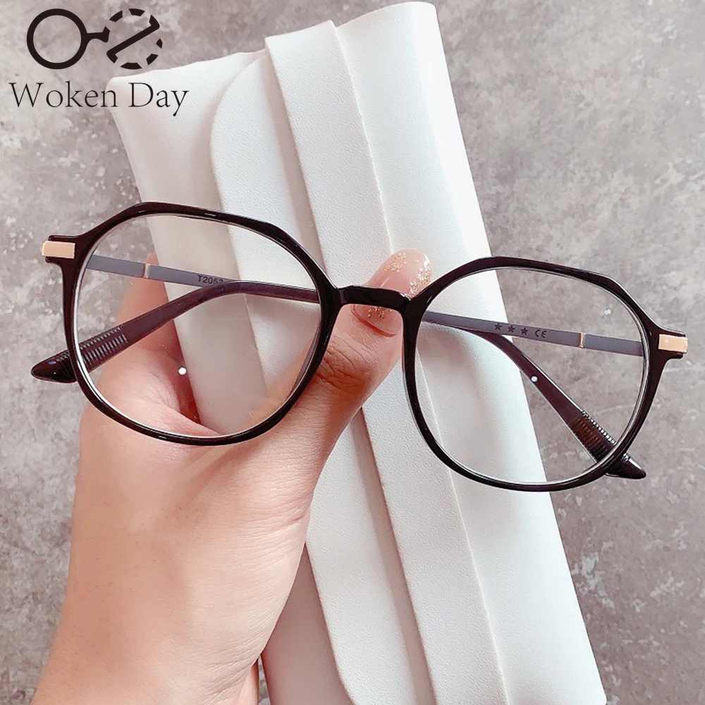 1PC New Women Anti Blue Light Eyewear Reading Glasses Transparent Frame Fashionable Optical Spectacle Multi-sided Eyeglass