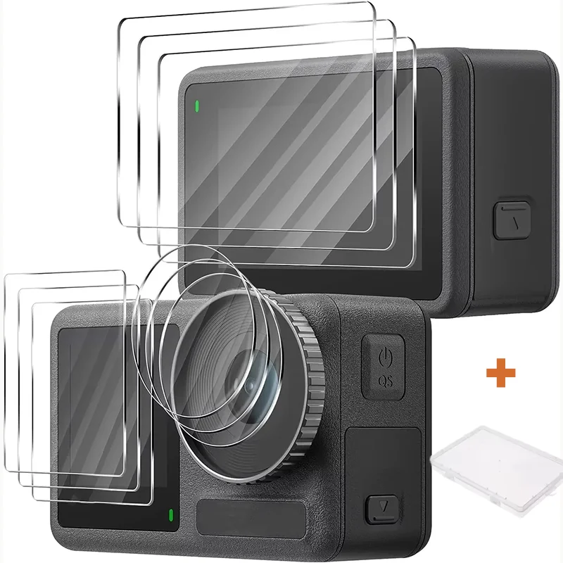 Boxed 1/2/3 Set Available Tempered Glass Screen & Lens Protector For DJI Osmo Action 6 9H HD Anti-Scratch Camera Film Ready Stoc