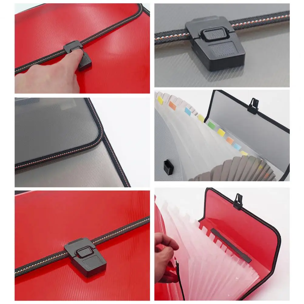 ملف مجلد حقيبة مع مشبك ، استلام منظم ، 13 جيوب ، مشبك إغلاق مقبض ، مثالية للوازم المدرسية ، المحمولة ، A4