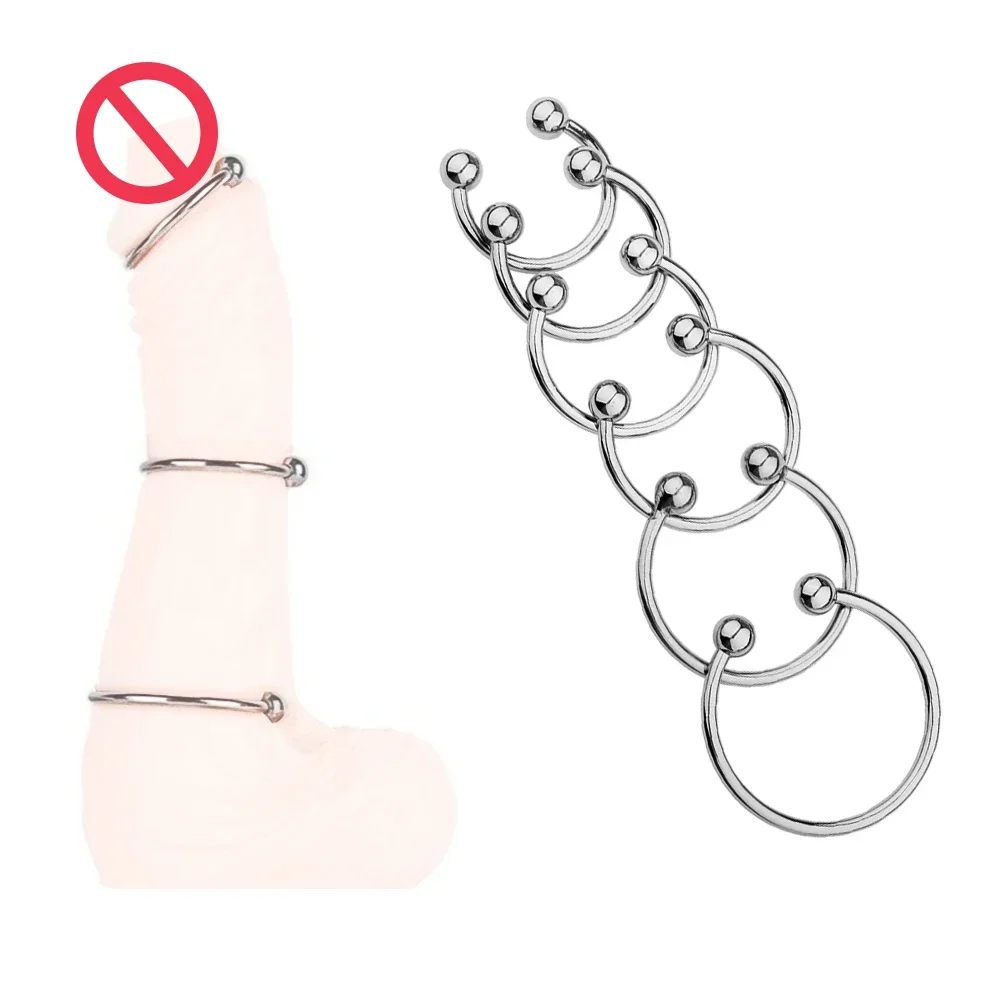 الفولاذ المقاوم للصدأ حلقة القضيب رئيس غلة تحفيز الجنس لعب الجنس المعادن القضيب الدائري غلاف ملزمة كيس الصفن لعبة الديك للرجال تأخير القذف