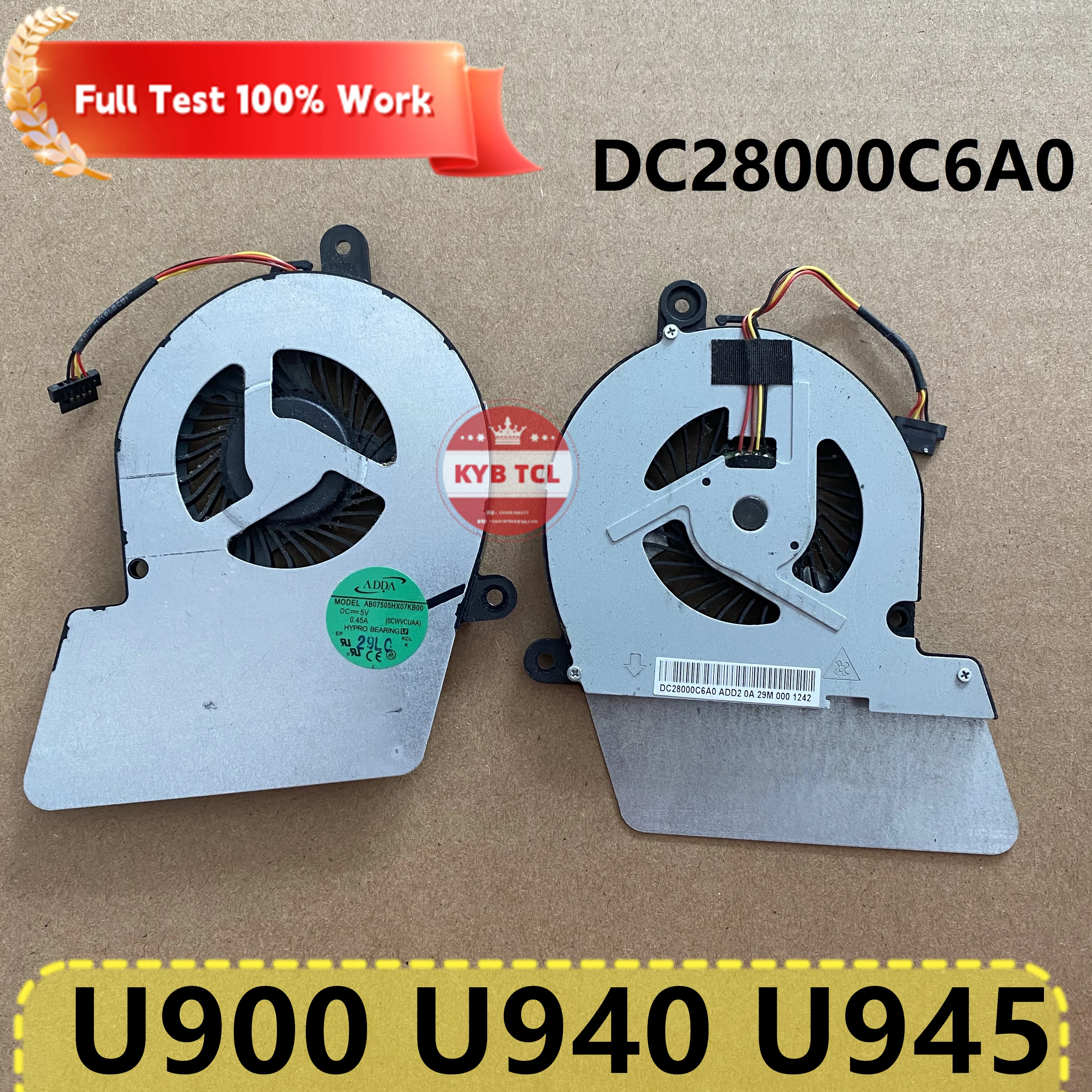 AB07505HX07KB00 DC28000C6A0 Original Laptop CPU Cooling Fan Notebook For Toshiba Satellite U900 U940 U945 Series