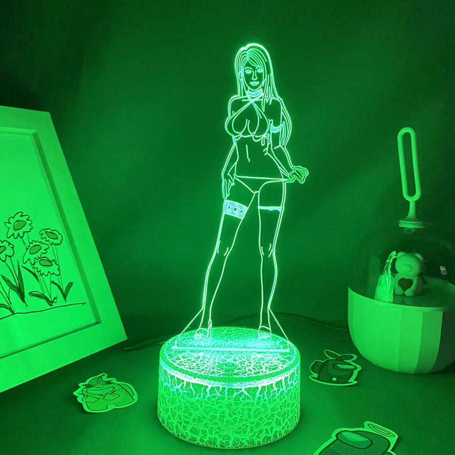 Final Fantasy Game Tifa Lockhart 3D Led RGB Night Light Birthday Gift For Friends Bed Gaming Room Table Colorful Decor Lava Lamp