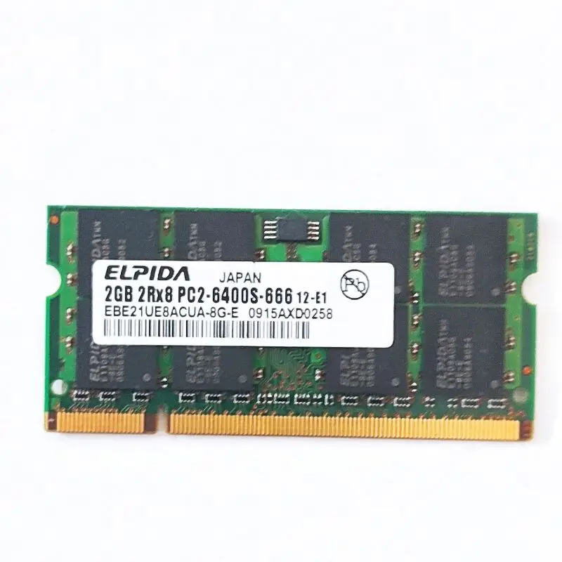 ELPIDA RAMS DDR2 2GB 800MHz Laptop memory DDR2 2GB 2RX8 PC2-6400S-666 Notebook memoria 1.8v 2gb 800