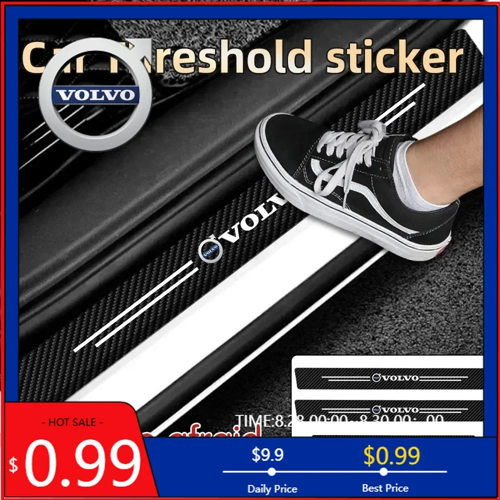 

2026 держатели для чашек из углеродного волокна, защитная наклейка на порог автомобиля, наклейка для Volvo Xc60 Xc90 V40 V60 S60 V50 V90 S80 C4