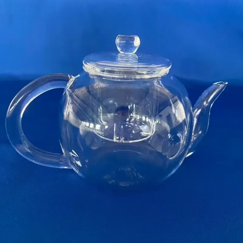 Custom Transparent Quartz Glass Teapot Heat Resistant Borosilicate Kettle For Office Home Tea Brewing Pot Clear Glassware