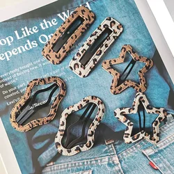 2pc Fashion European and American Leopard BB Hairpin Hair Side Clips for Girls Women Kids Childs Ladies Party Hair Accessories