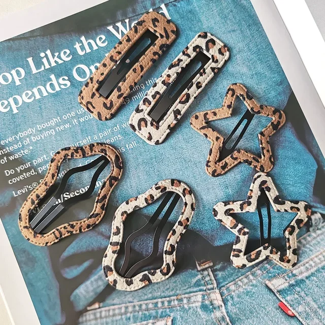 2szt Moda europejska i amerykańska Leopard BB Spinki do włosów dla dziewczynek Kobiety Dzieci Dzieci Damskie Akcesoria imprezowe do włosów