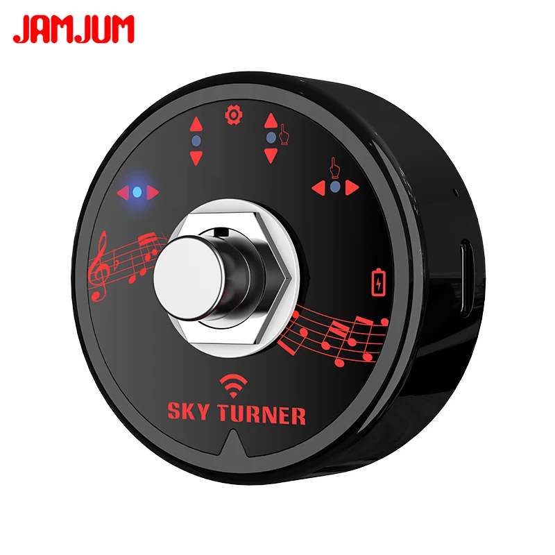 JAMJUM ST-1 Wireless Page Turner Pedal Rechargeable Foot Switch for Tablet Smartphone Electronic Music Scores E-books PPT Pictur