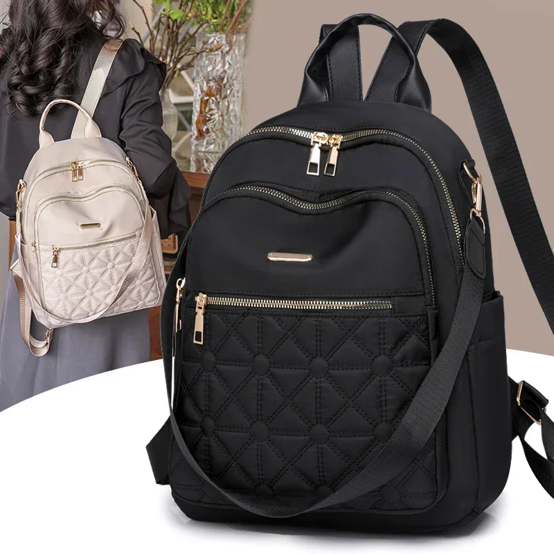 Hot Selling High-quality Zippered Nylon Urban Fashion Large Capacity Women\'s Backpack Minimalist Casual Style Student Backpack