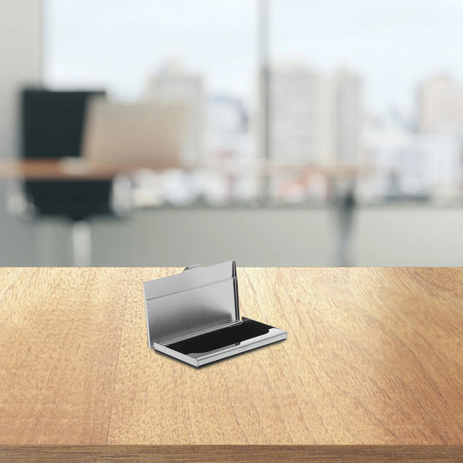 

Business Card Holder Stainless Steel Slim Metal Case Portable Business Card Organizer Suitable for Meetings Networking