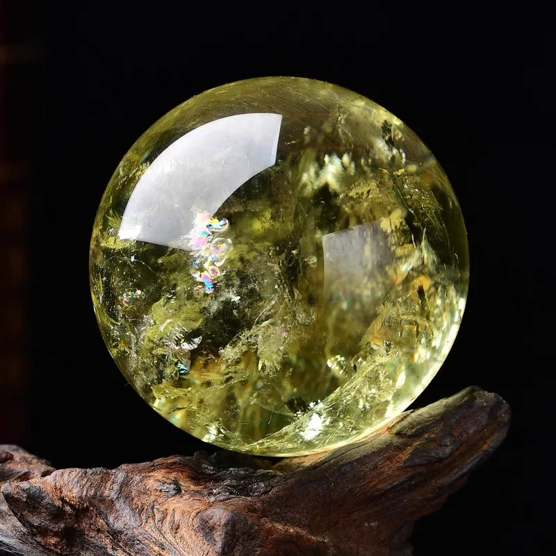 High quality! Natural Citrine Clear Crystal Sphere Home Decoration