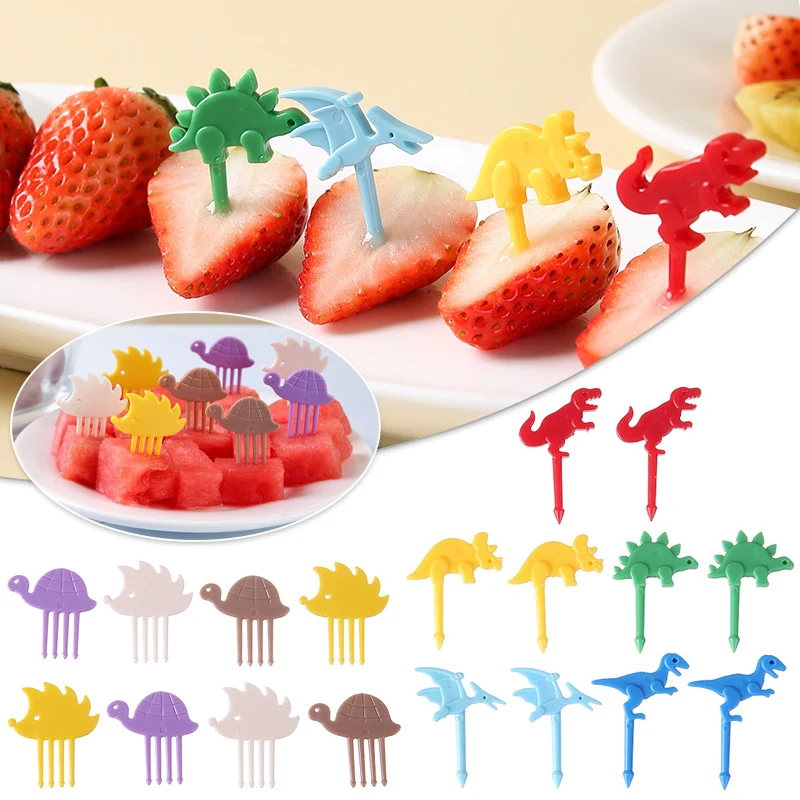 

Cute Mini Animal Cartoon Food Picks Children Snack Cake Dessert Food Fruit Forks Kids Bento Box Accessories School Dessert Tools