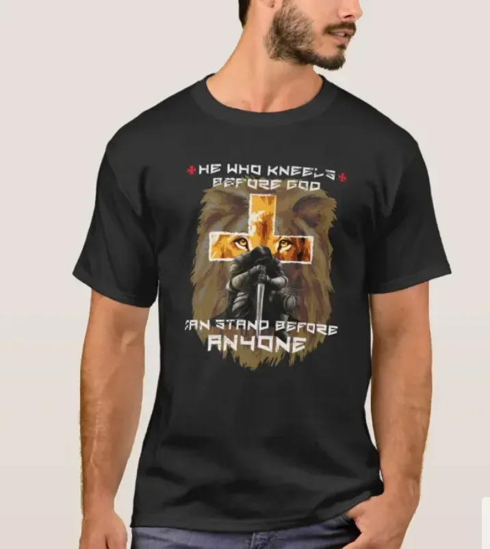 

Lion of Judah Crusaders Prayer Christian Gifts T-Shirt 100% Cotton O-Neck Summer Short Sleeve Casual Mens T-shirt Size S-3XL